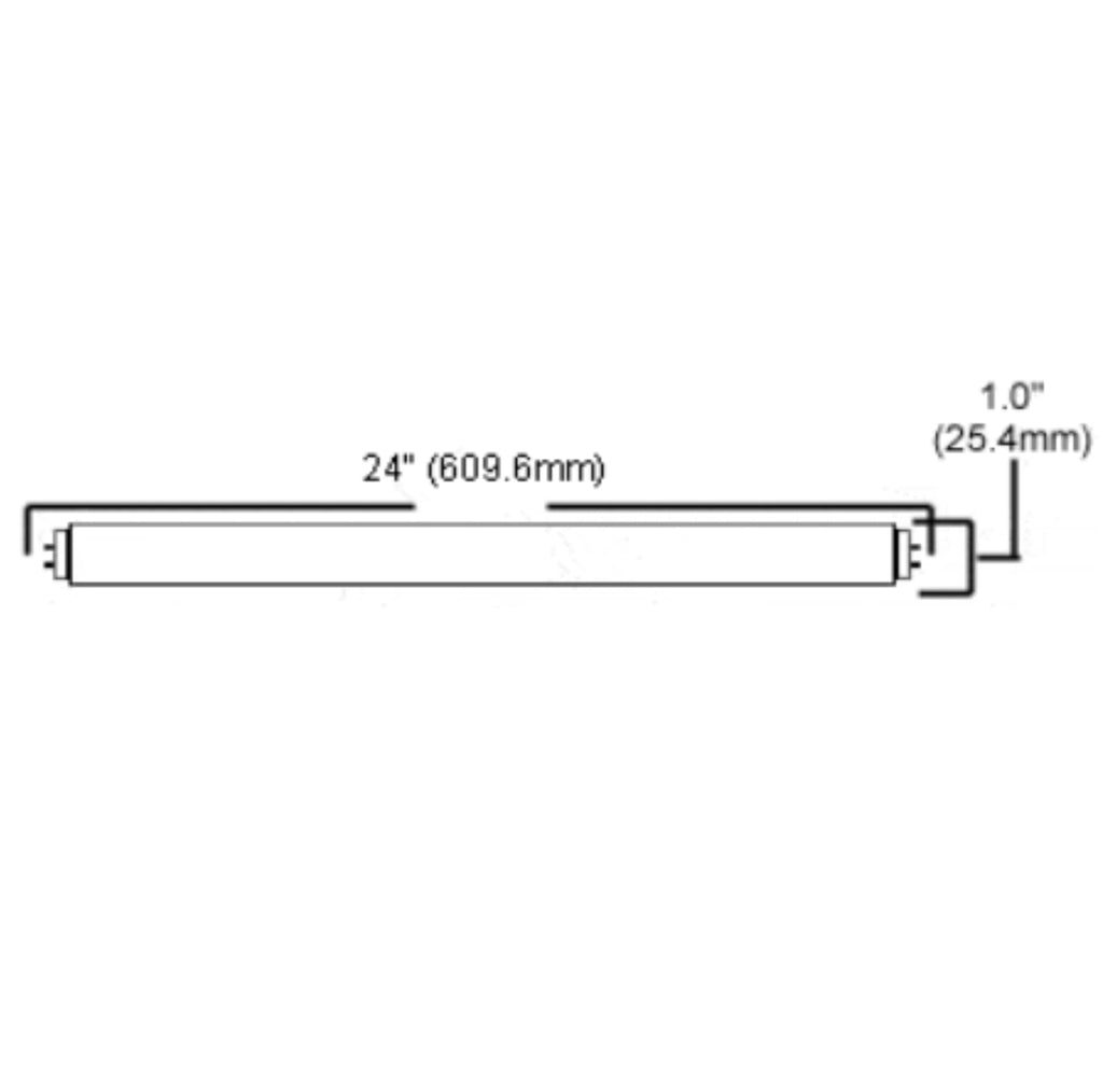 24 Inch T8 Fluorescent Tube Light Bulb 17W 3500K Neutral White G13 Bi-Pin Base T2046