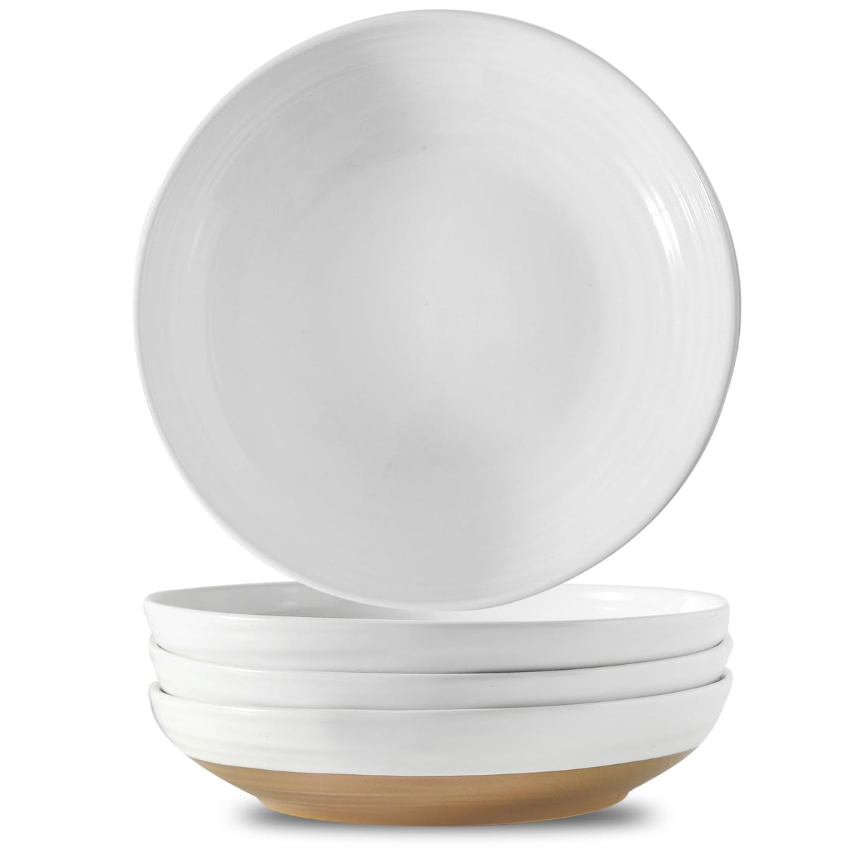 Ceramic Pasta Bowls Set of 4, 8.7 Inch White K9806