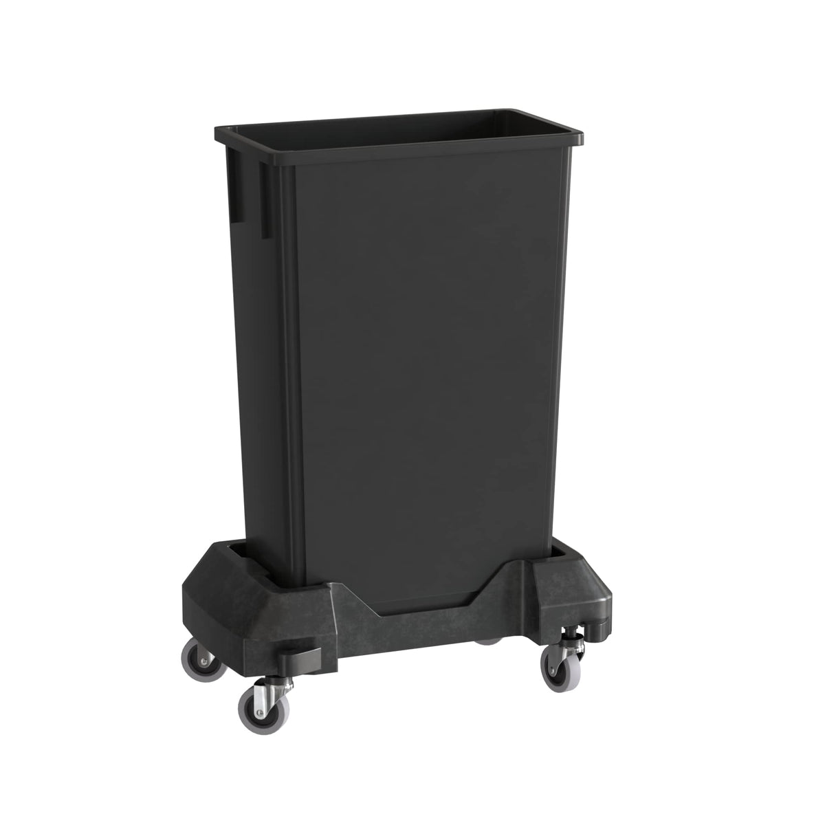 23 Gallon Black Trash Can with Dolly D52049