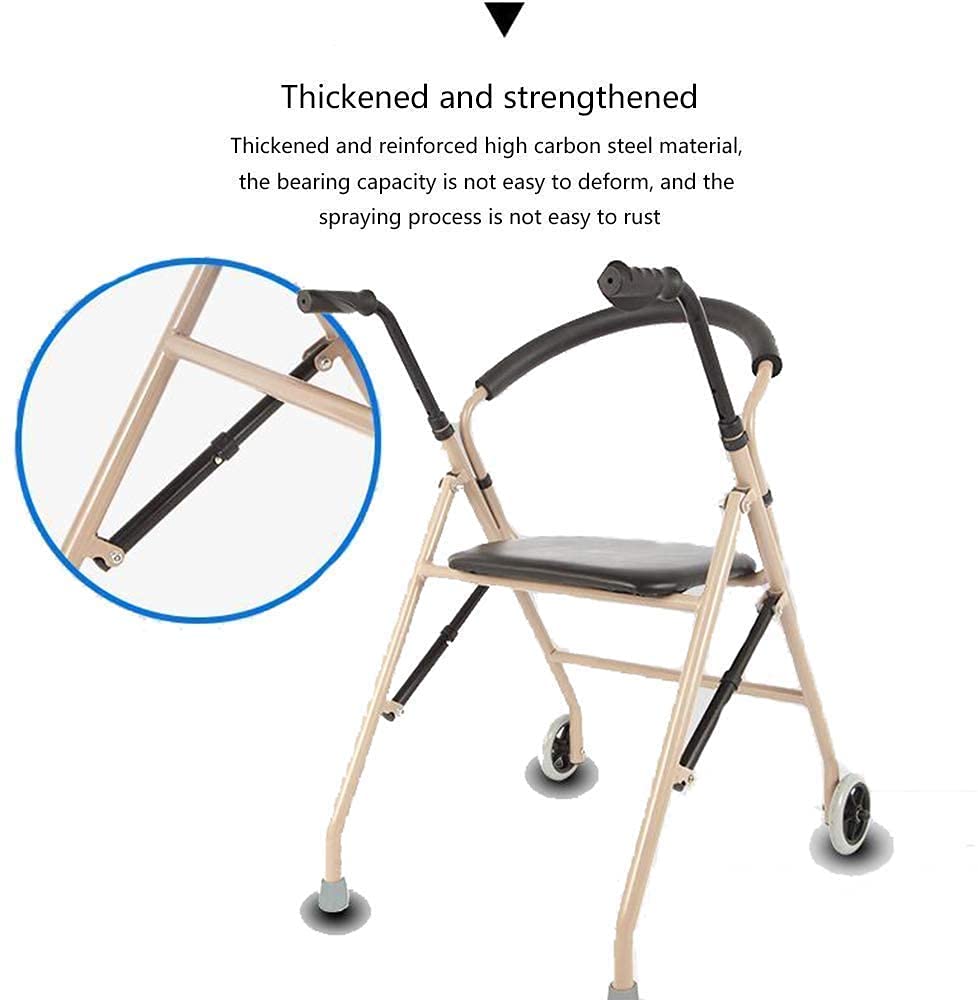 4 Wheel Folding Aluminum Rollator Walker with Seat L7092