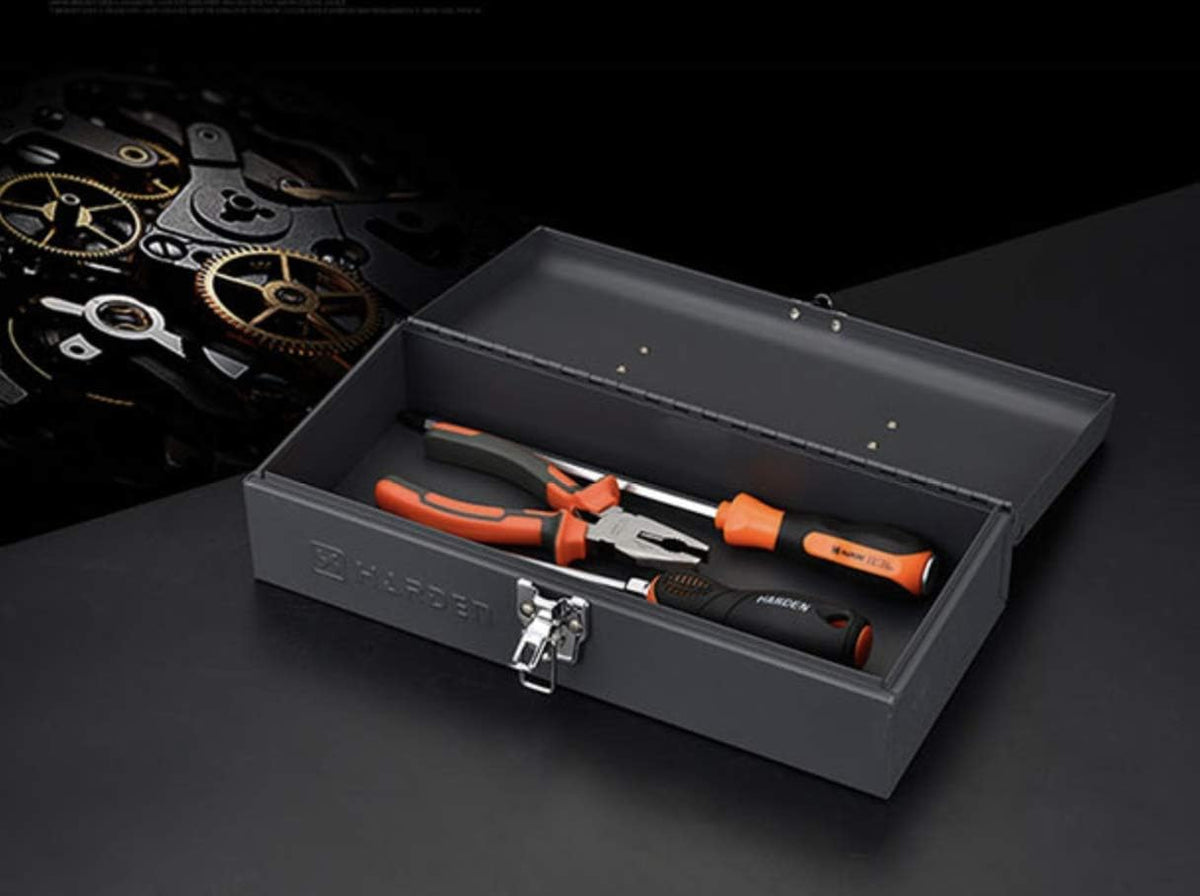 Metal Tool Box with Organizer Tray and Handle V512