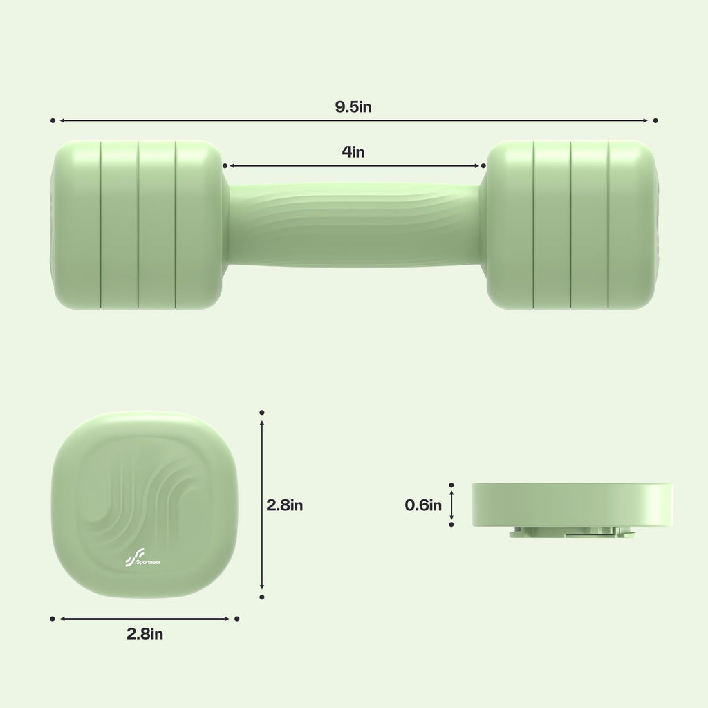 Adjustable Dumbbell Set of 2, 4 in 1 Free Weights with Soft Rubber Handle V227969