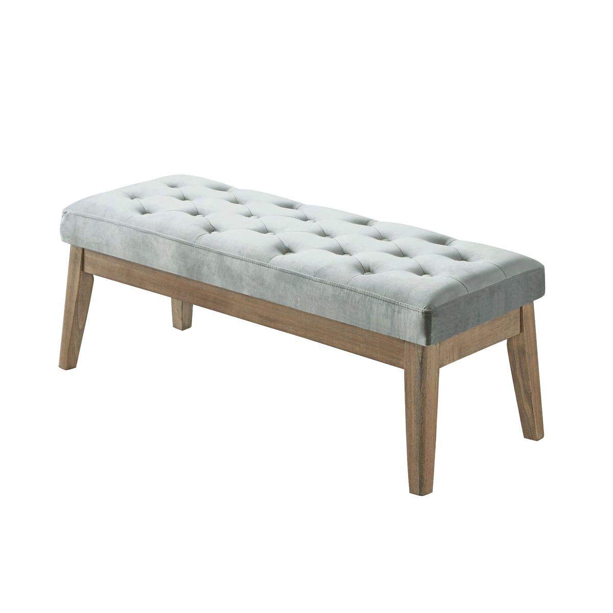 Velvet Upholstered Tufted Entryway Bench with Solid Wood Leg Z494348