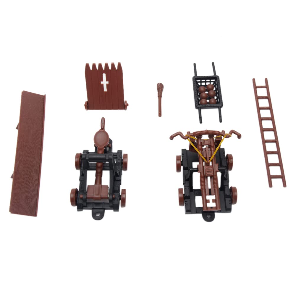 Medieval Castle Knights Action Figure Toy Playset with Catapult and Horse-Drawn Carriage R288118