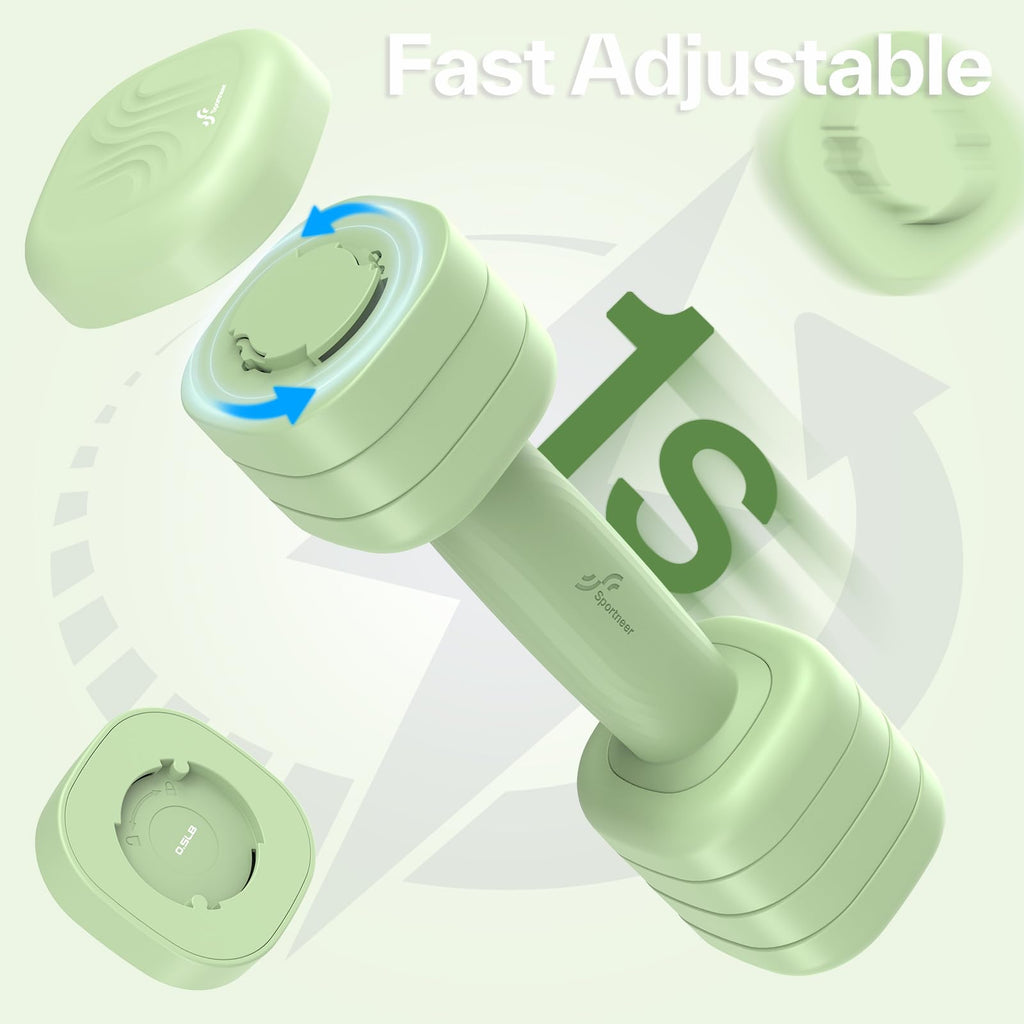 Adjustable Dumbbell Set of 2, 4 in 1 Free Weights with Soft Rubber Handle V227969