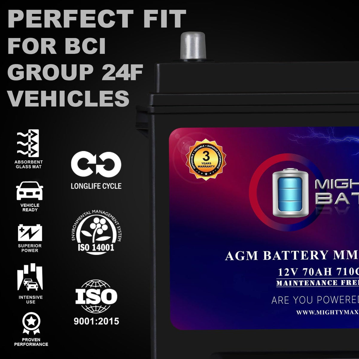 12V 70Ah AGM Replacement Battery R4685