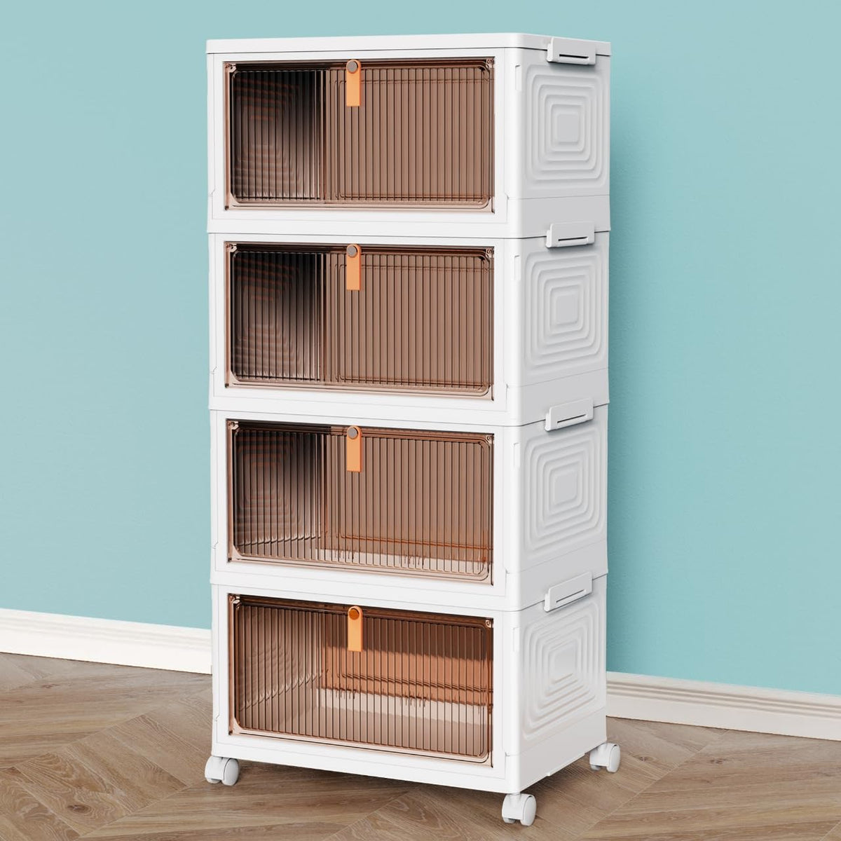 4 Tier Plastic Storage Bins with Lid 23QT V117