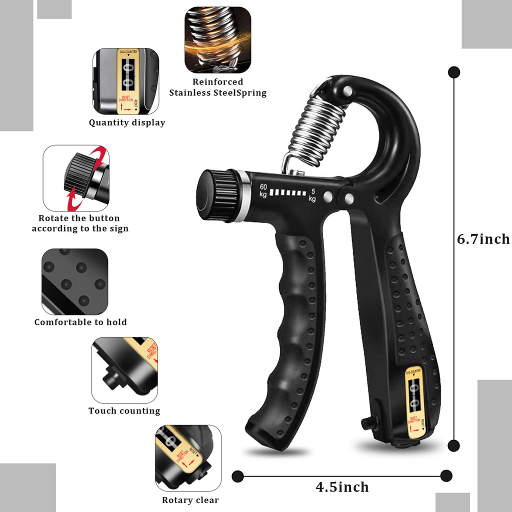 5 Pack Adjustable Hand Grip Strengthener V2484