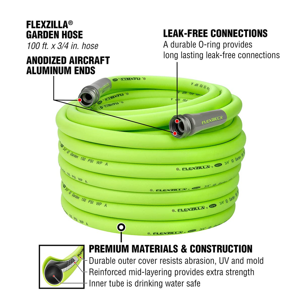 3/4 in. x 100 ft. Drinking Water Safe Garden Hose & Twist Action Nozzle L278164