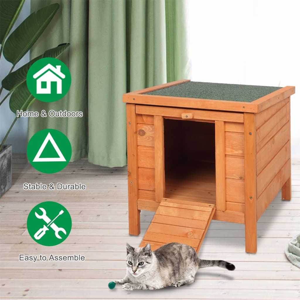 Weatherproof Wooden Cat House G8674