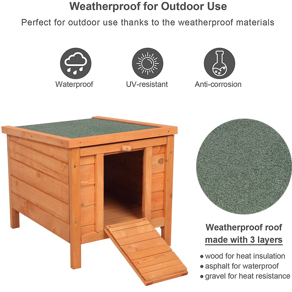 Weatherproof Wooden Cat House G8674