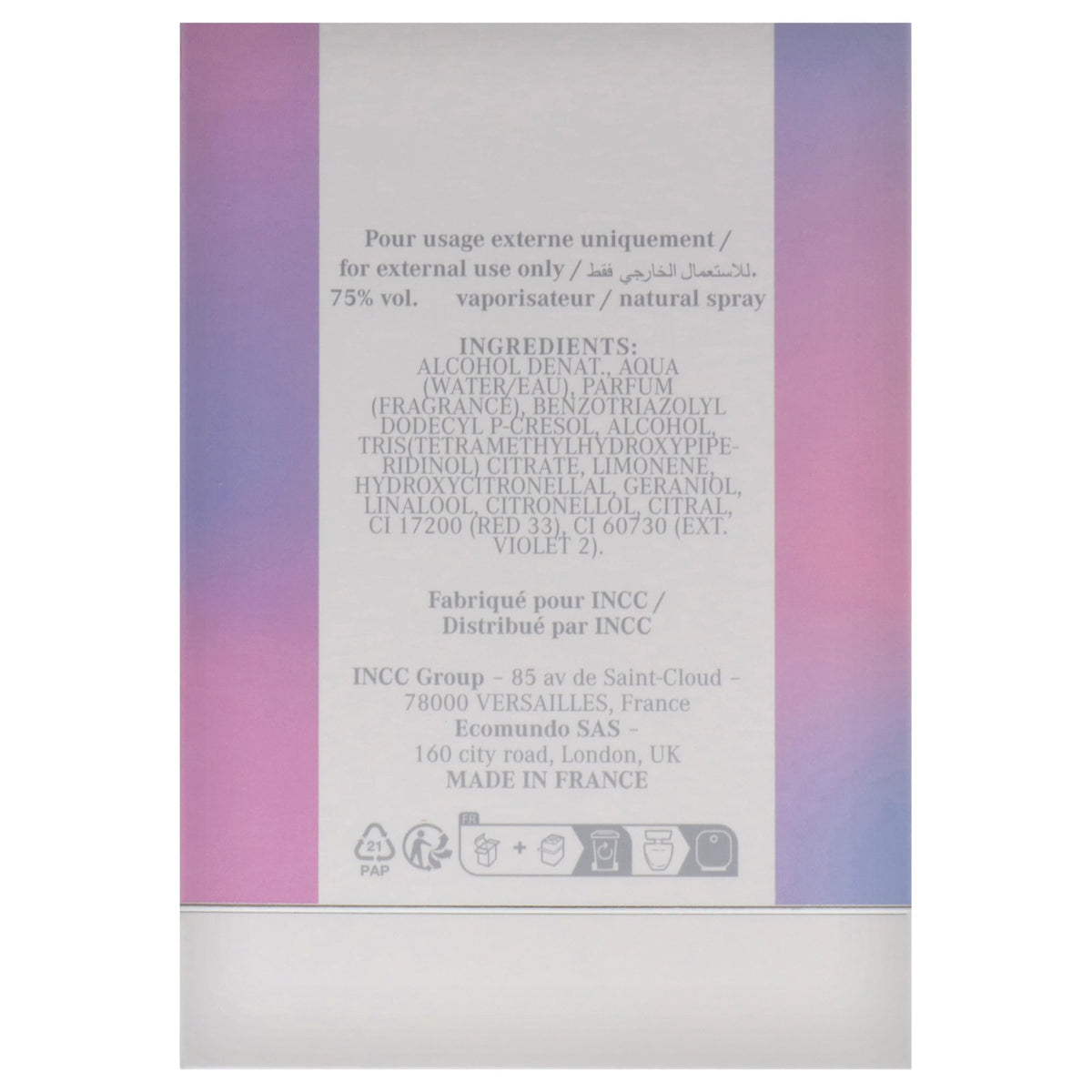 Eau De Toilette Perfume Spray 3 Fl Oz X818