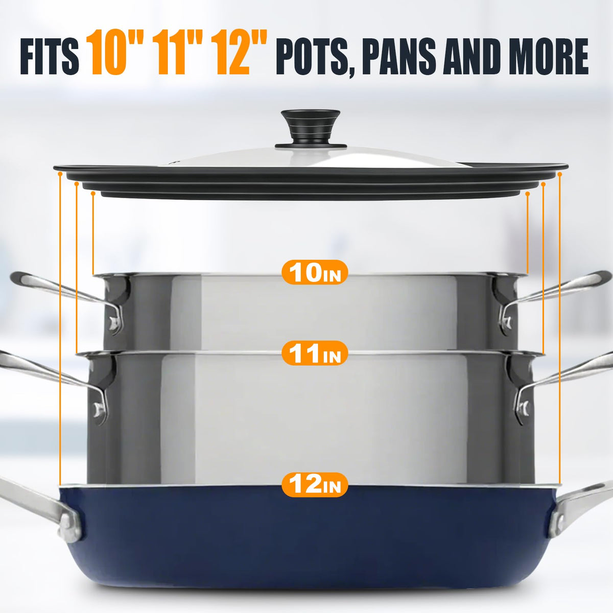 Tempered Glass Universal Lid for Pots, Pans and Skillets Y75724