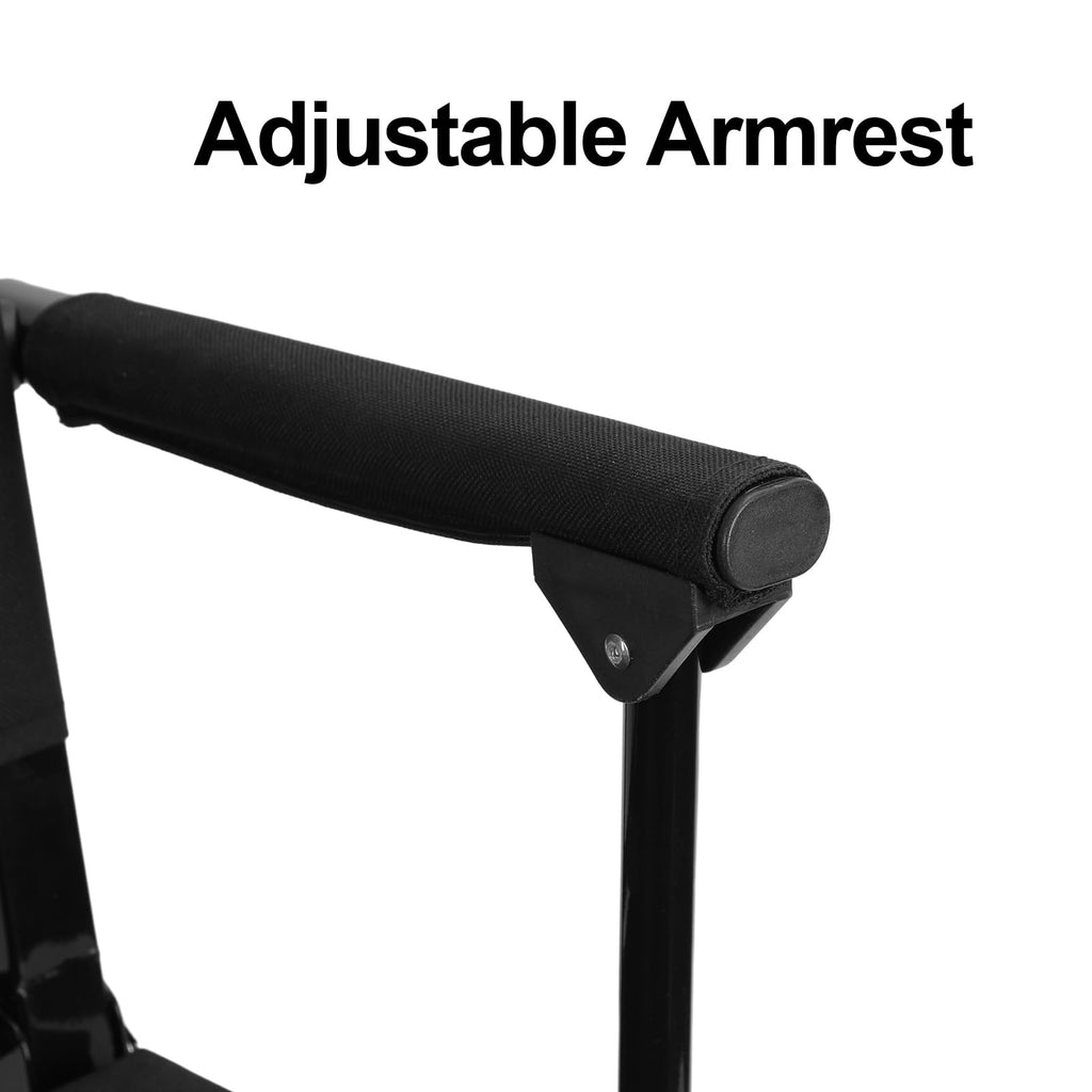 2 Pcs Folding Stadium Seat with Back Support and Cup Holder Black I3992