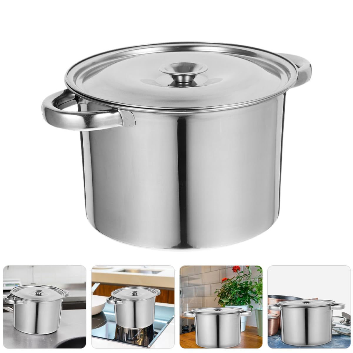 Stainless Steel Double Handle Stock Pot with Lid O8370