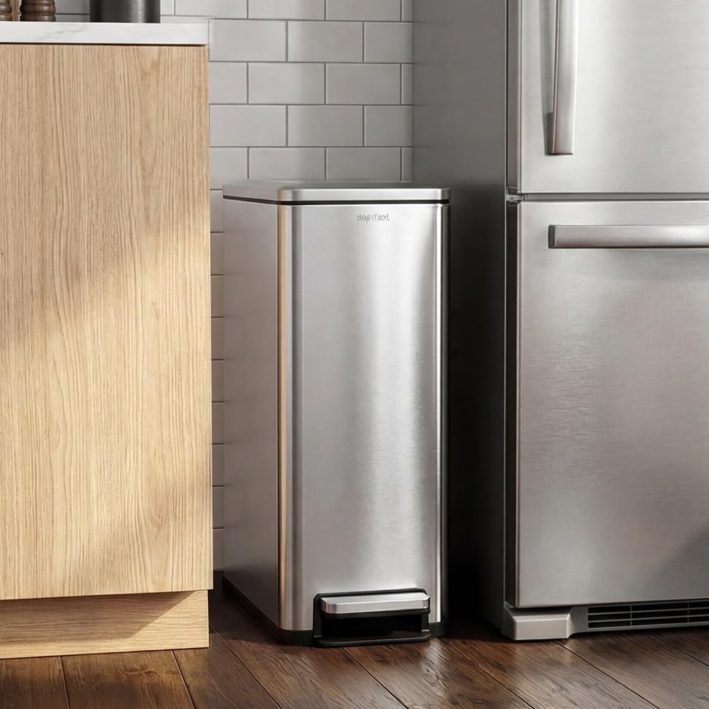 43L Dual Recycling Bin Stainless Steel I989720