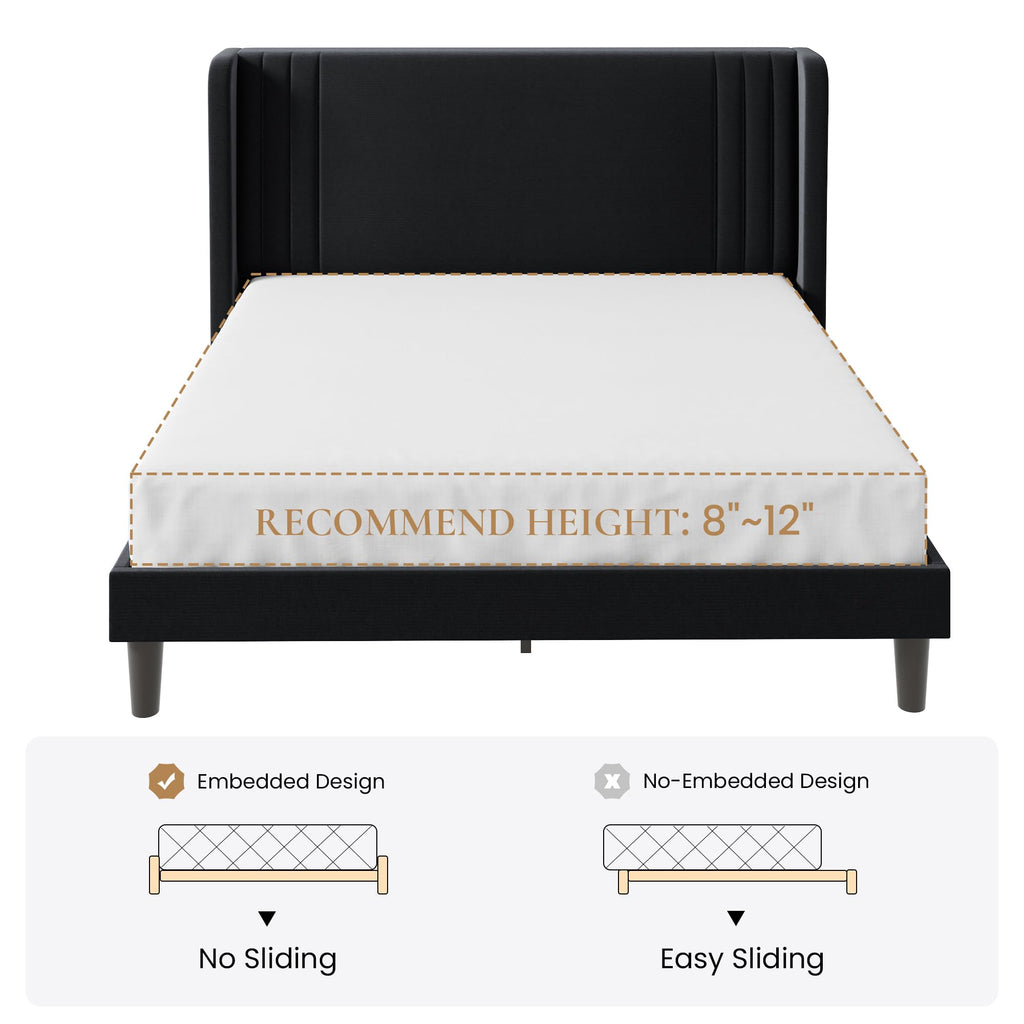 Queen Velvet Upholstered Bed Frame S2635