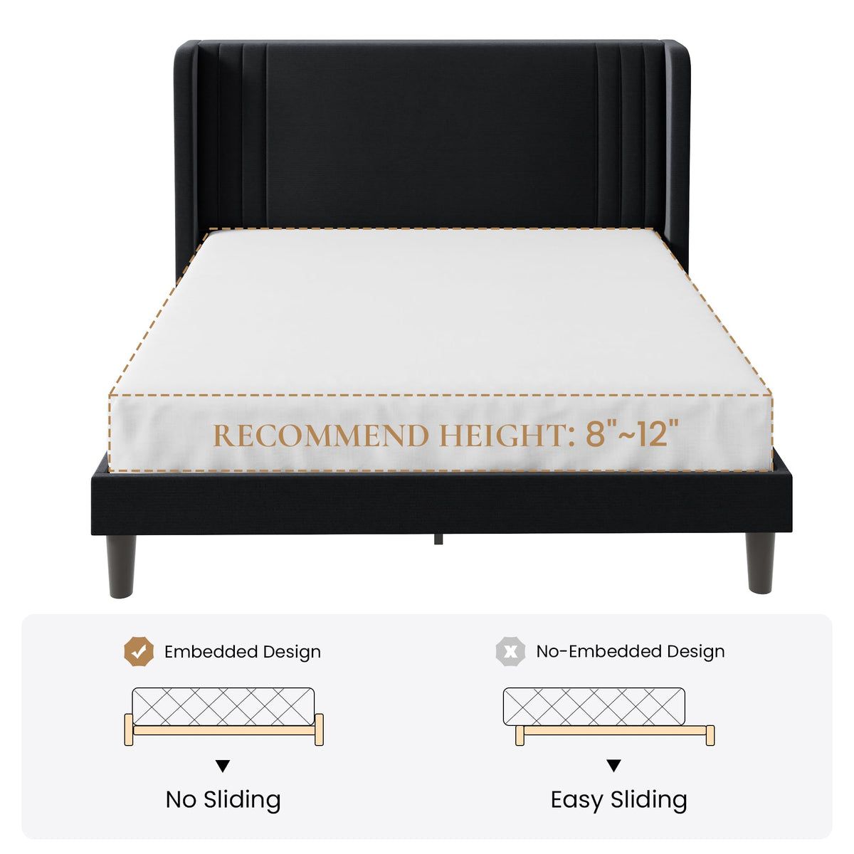 Queen Velvet Upholstered Bed Frame S2635