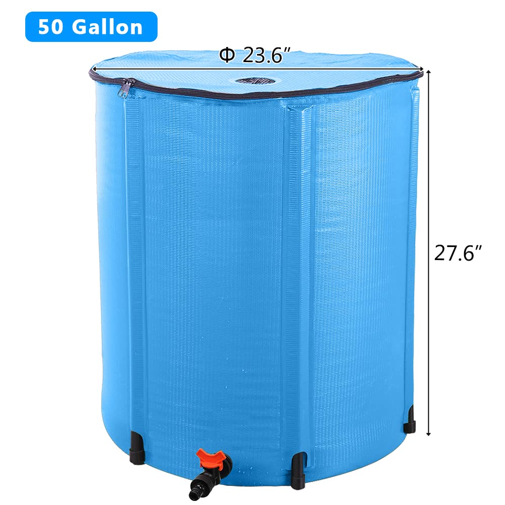 50 Gallon Blue Collapsible Rain Barrel H34445