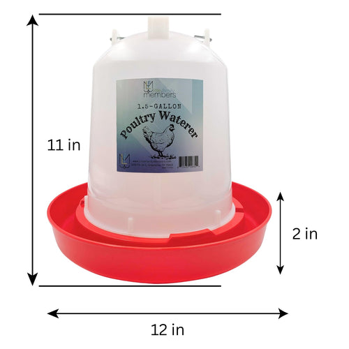 1.5-Gallon Poultry Waterer with Metal Handle M725