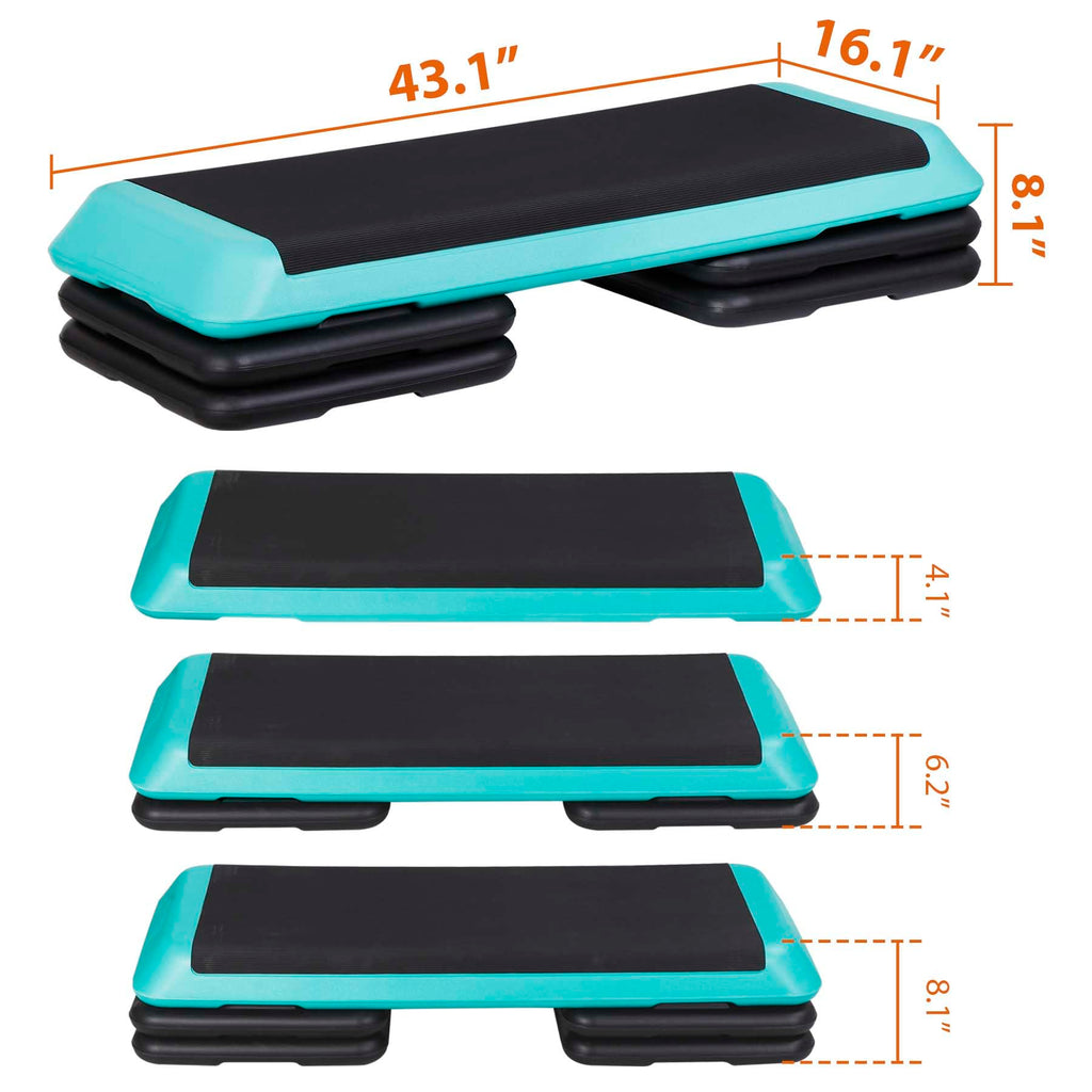 43" Adjustable Aerobic Stepper Bench with Risers M9243