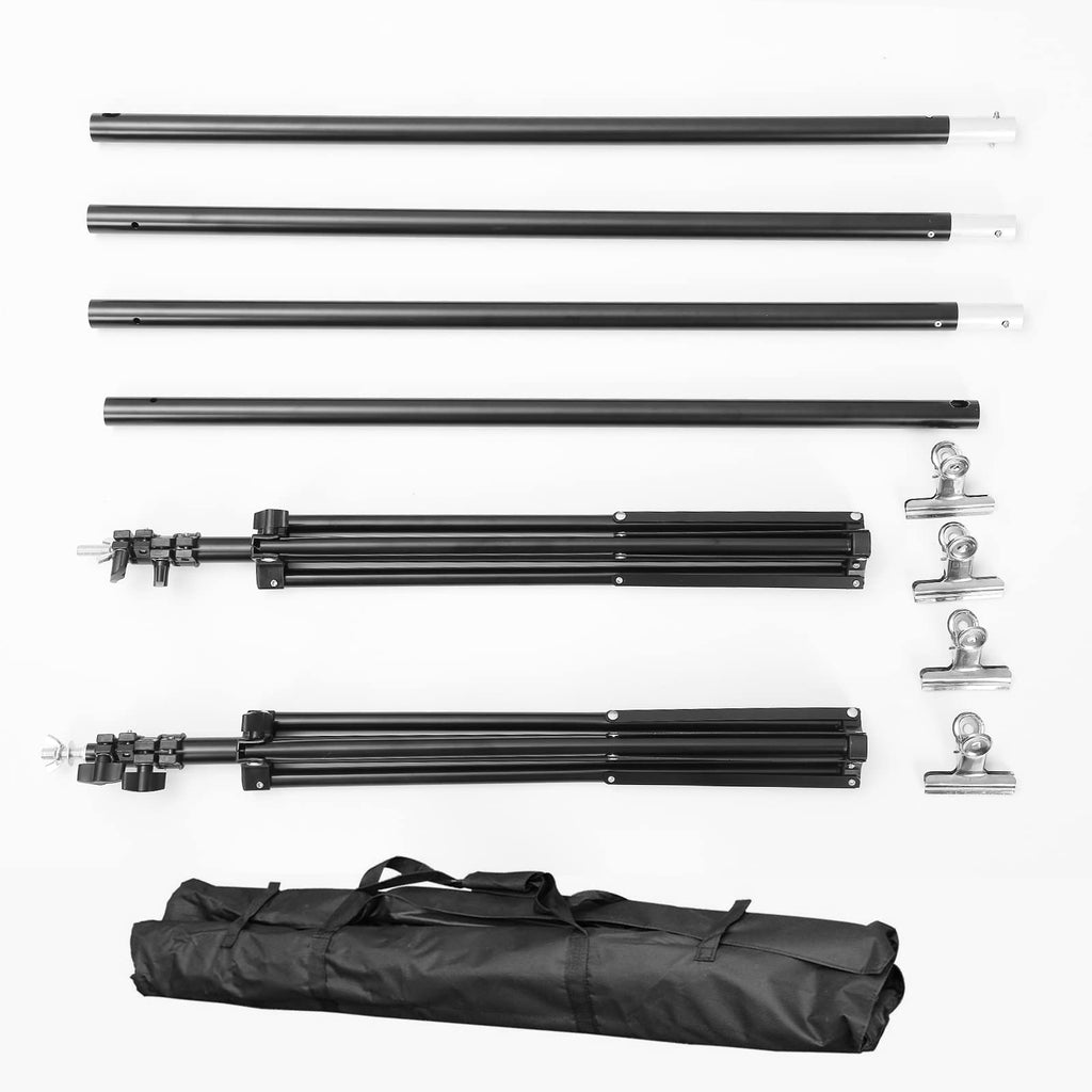 10ft Adjustable Backdrop Stand Kit with Clamps & Carry Bag P344
