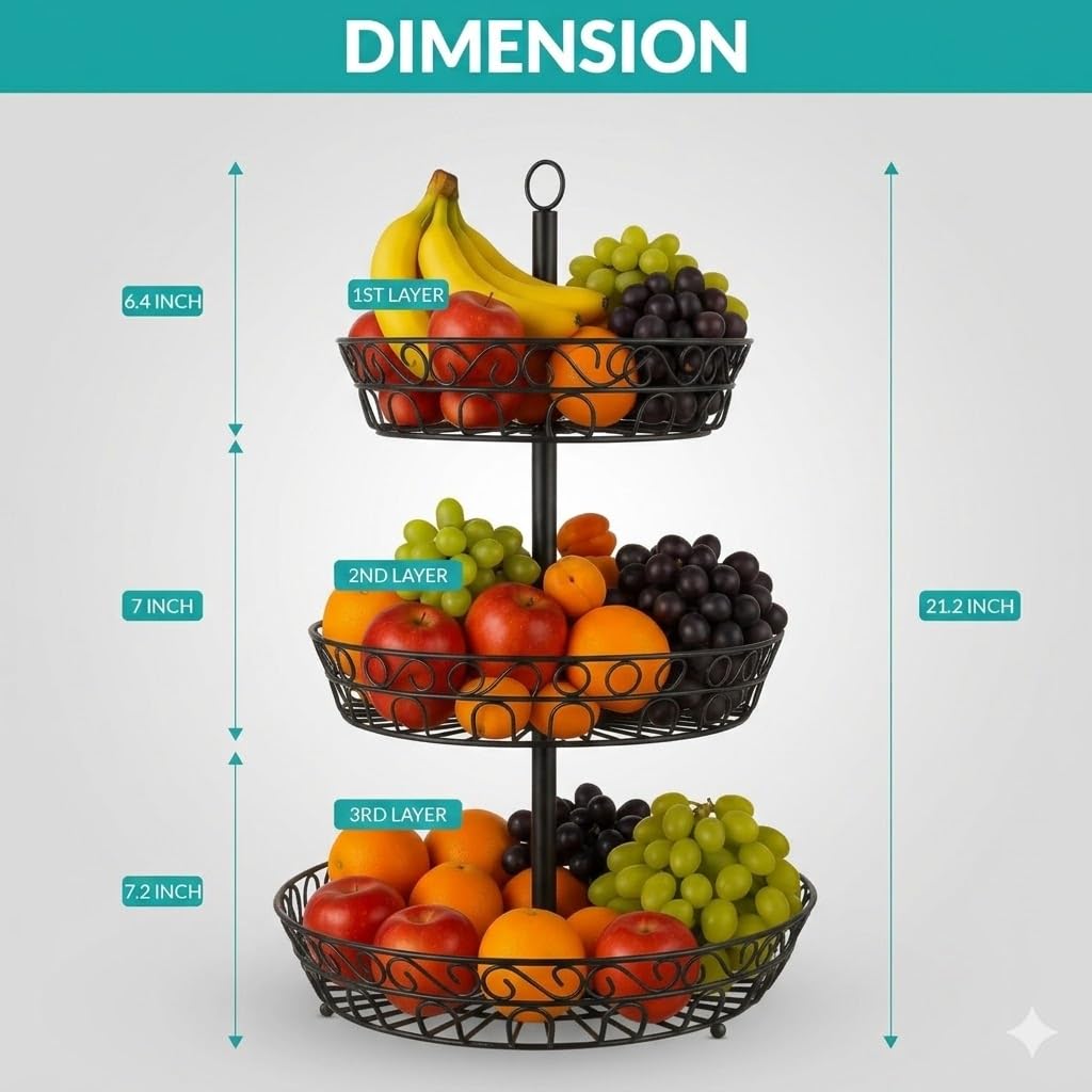 3-Tier Metal Fruit Basket U68133