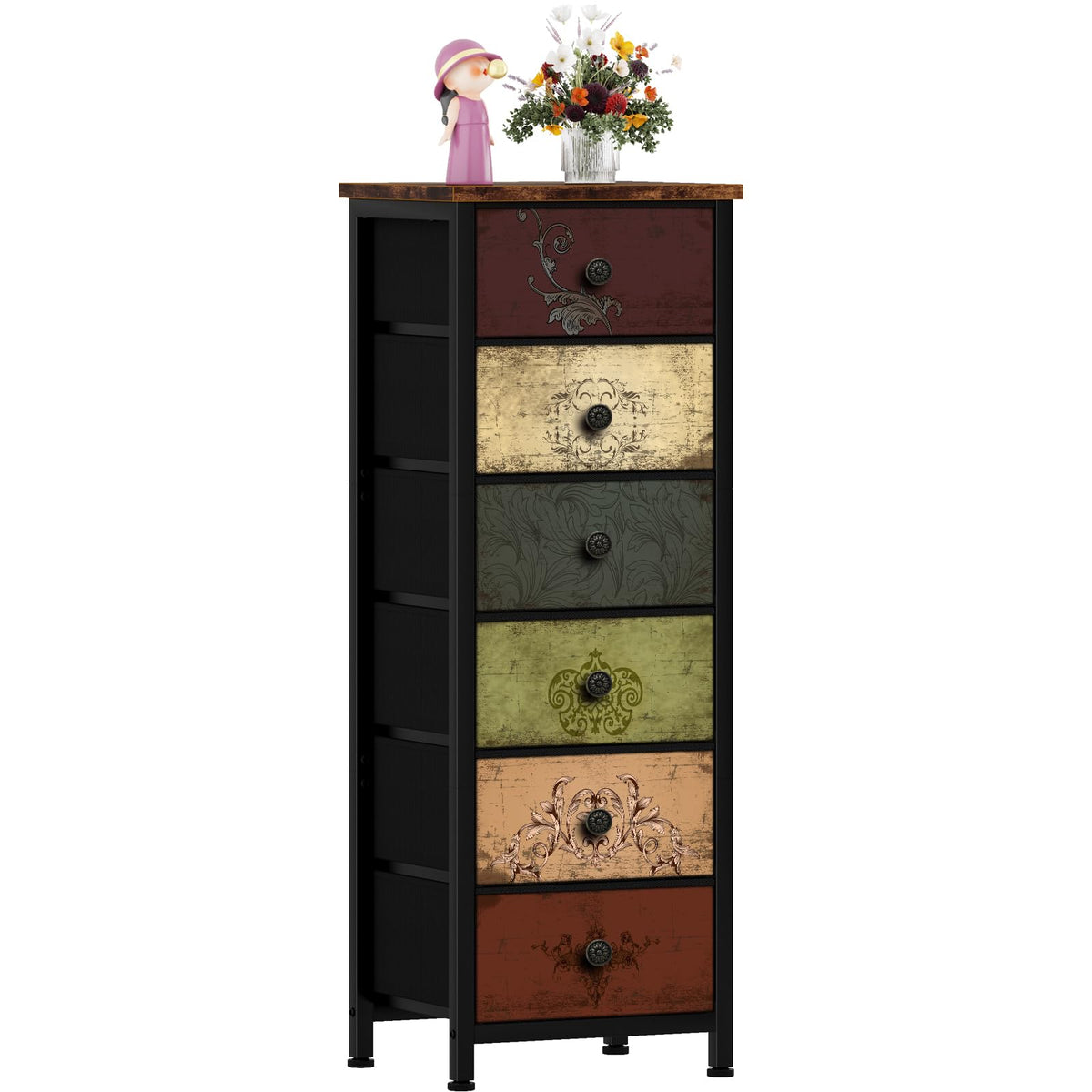 Tall 6 Drawer Fabric Dresser L298