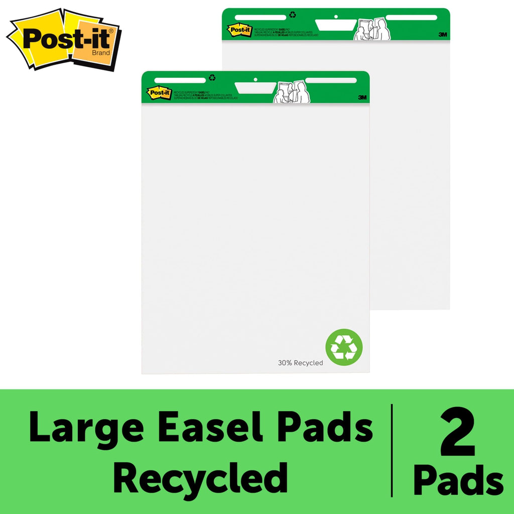 Super Sticky Easel Pads 25" x 30" White Pack Of 2 P384641