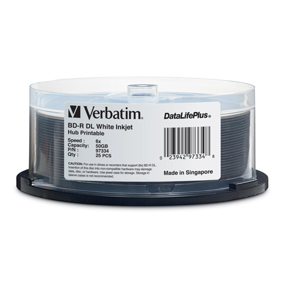 25pk Bd-R Dl 50gb 6X White Inkjet Printable N488