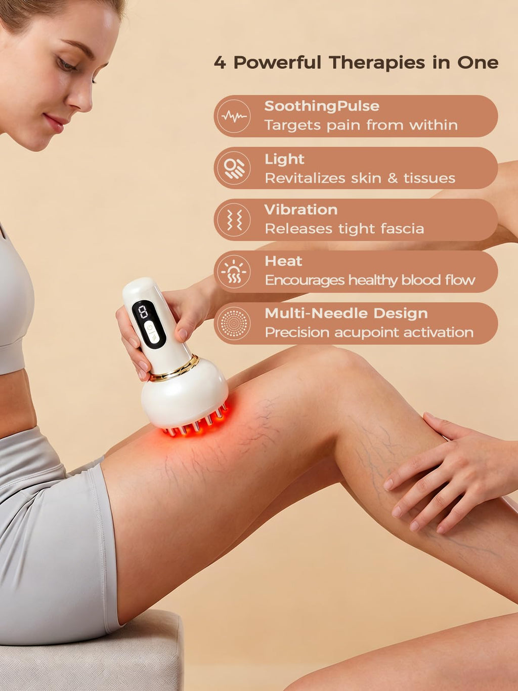 Leg Massager with Heat, Light, SoothingPulse & Vibration U661139