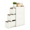 White 3 Drawers Narrow Plastic Bathroom Storage Cabinet F241