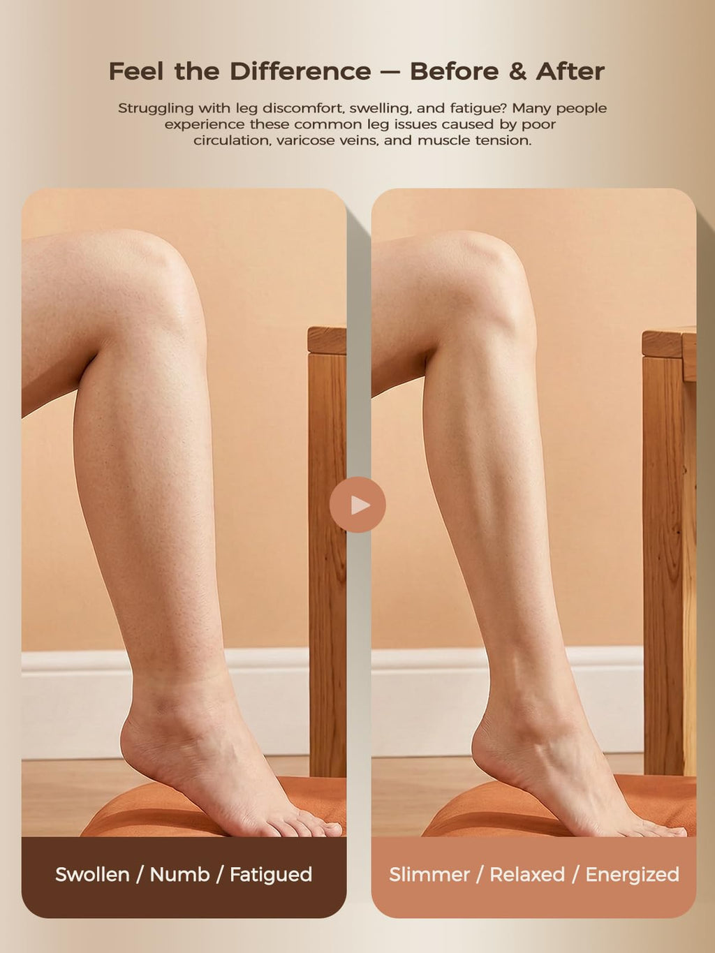 Leg Massager with Heat, Light, SoothingPulse & Vibration U661139