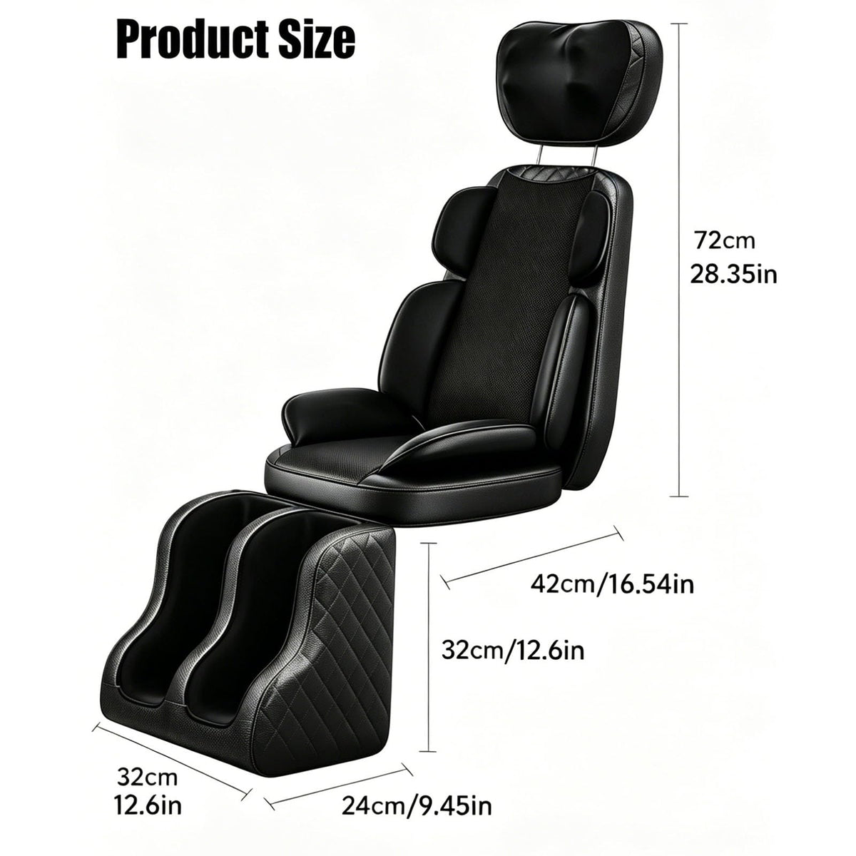 16D Electric Shiatsu Full Body Massage Mat with Foot Massager P6634