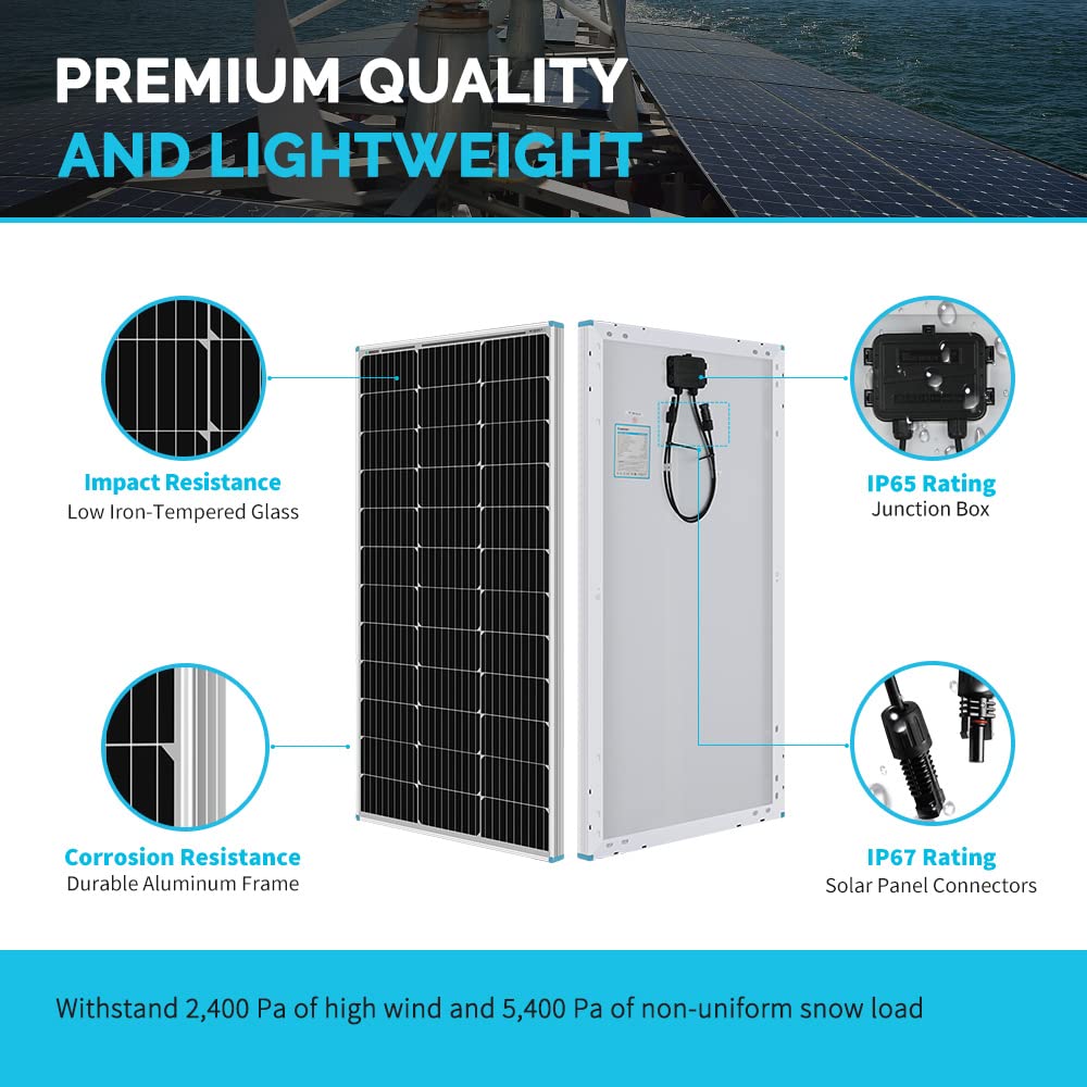 200W 12V N-Type RV Solar Panel Kit with 30A Controller Z651