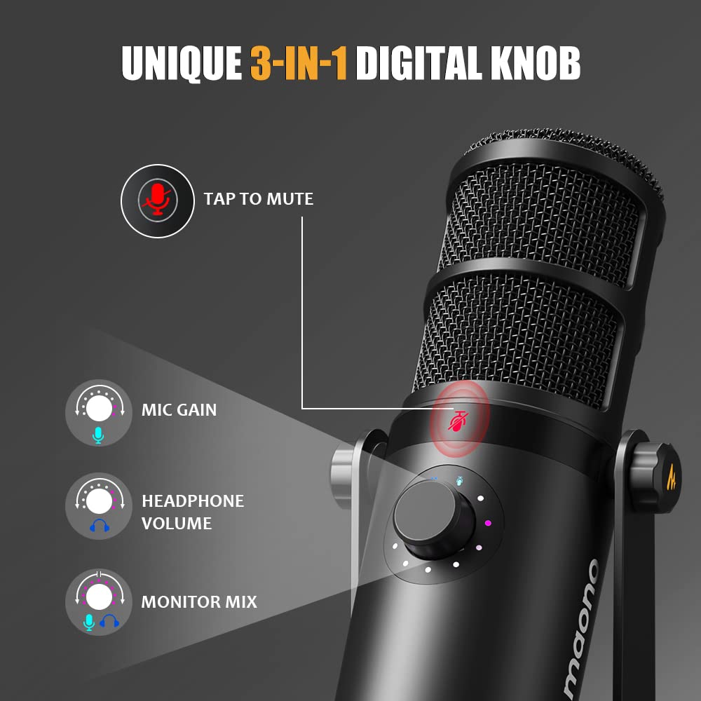 Dynamic Microphone, USB/XLR Podcast PC Mic E21679
