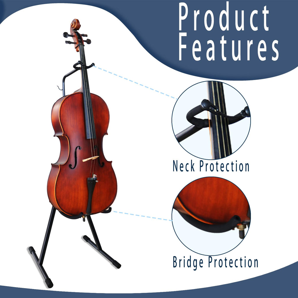 Double Bass Stand, Sturdy and Portable Upright Bass, Black J52989