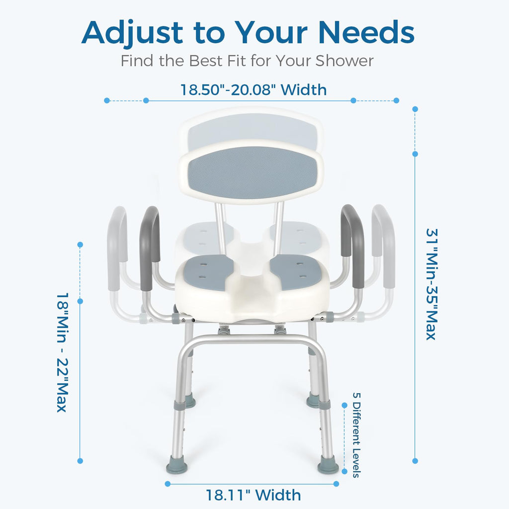Heavy Duty Shower Chair with Arms and Back T333522