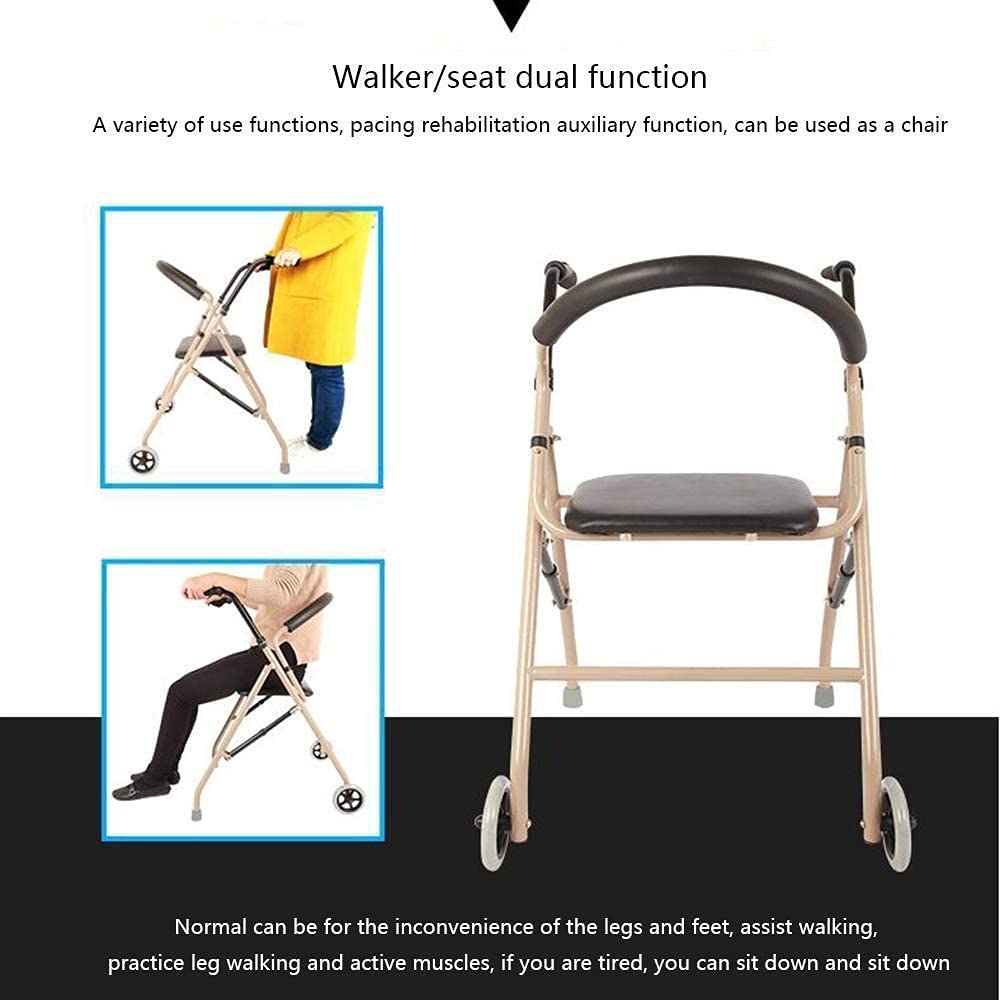 4 Wheel Folding Aluminum Rollator Walker with Seat L7092