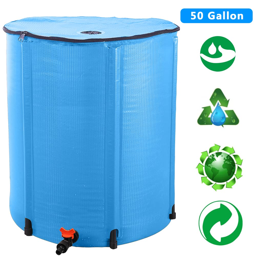 50 Gallon Blue Collapsible Rain Barrel H34445