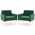 Velvet Accent Chair Set of 2 Emerald Green N5507