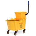 Yellow 35 Quart Commercial Mop Bucket with Wringer R81686