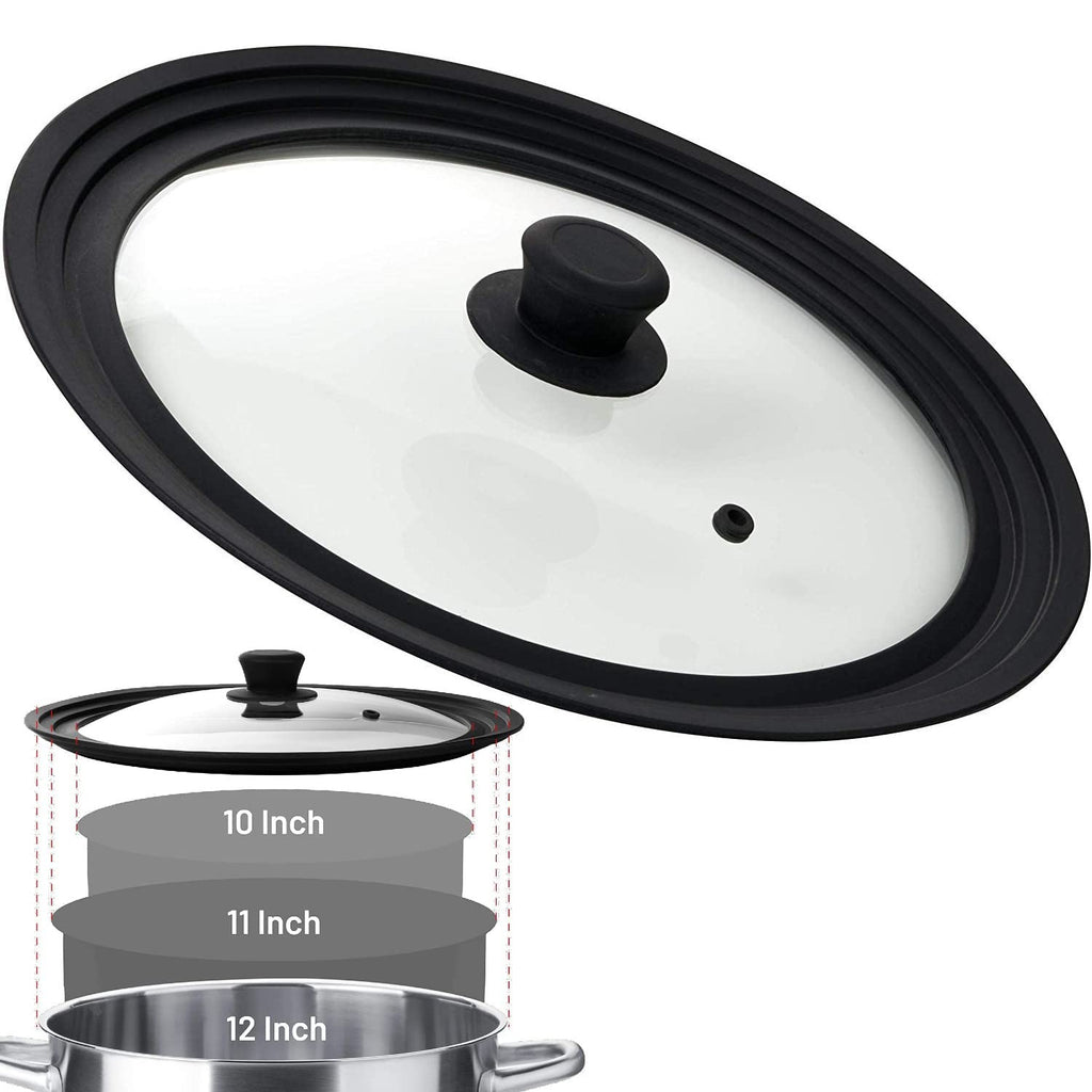 Universal Tempered Glass Lids with Silicone Rim, 2-Pack M46391