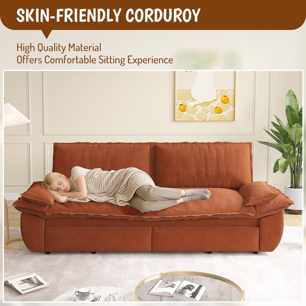 Orange Velvet Two Seater Sofa E924746