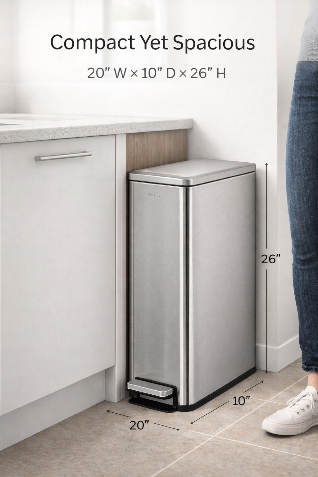 43L Dual Recycling Bin Stainless Steel I989720