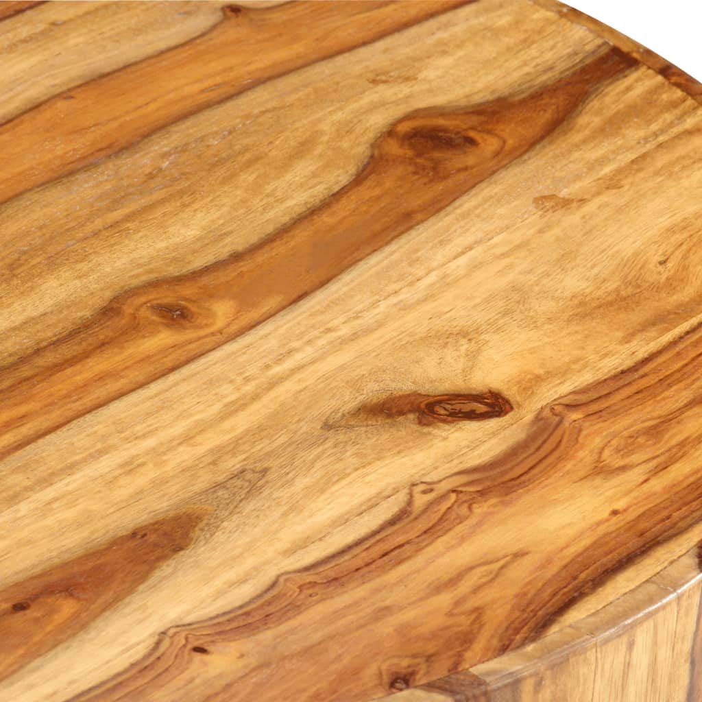 Round Coffee Table 25.6"x11.8" Solid Sheesham Wood Y77090