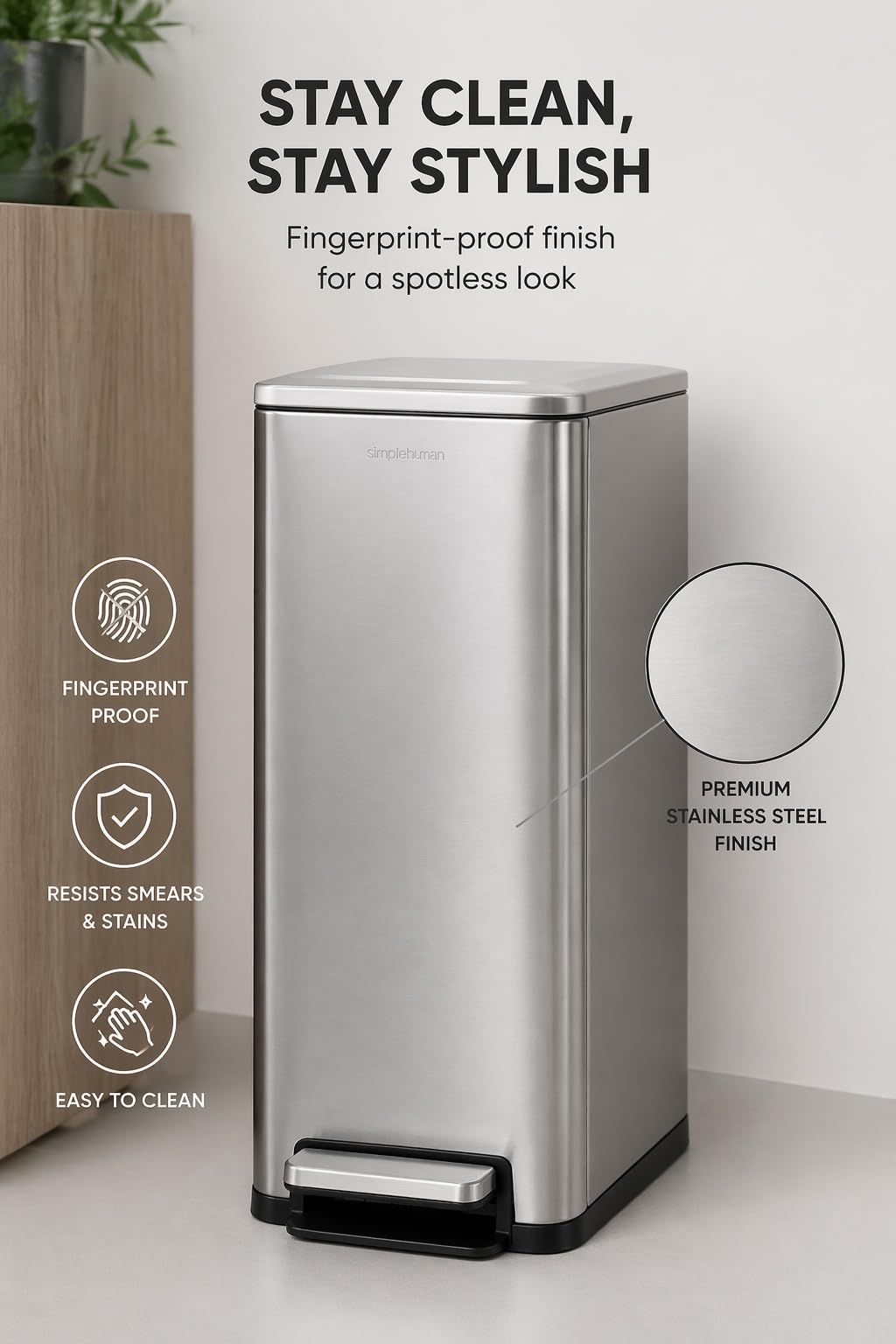 43L Dual Recycling Bin Stainless Steel I989720