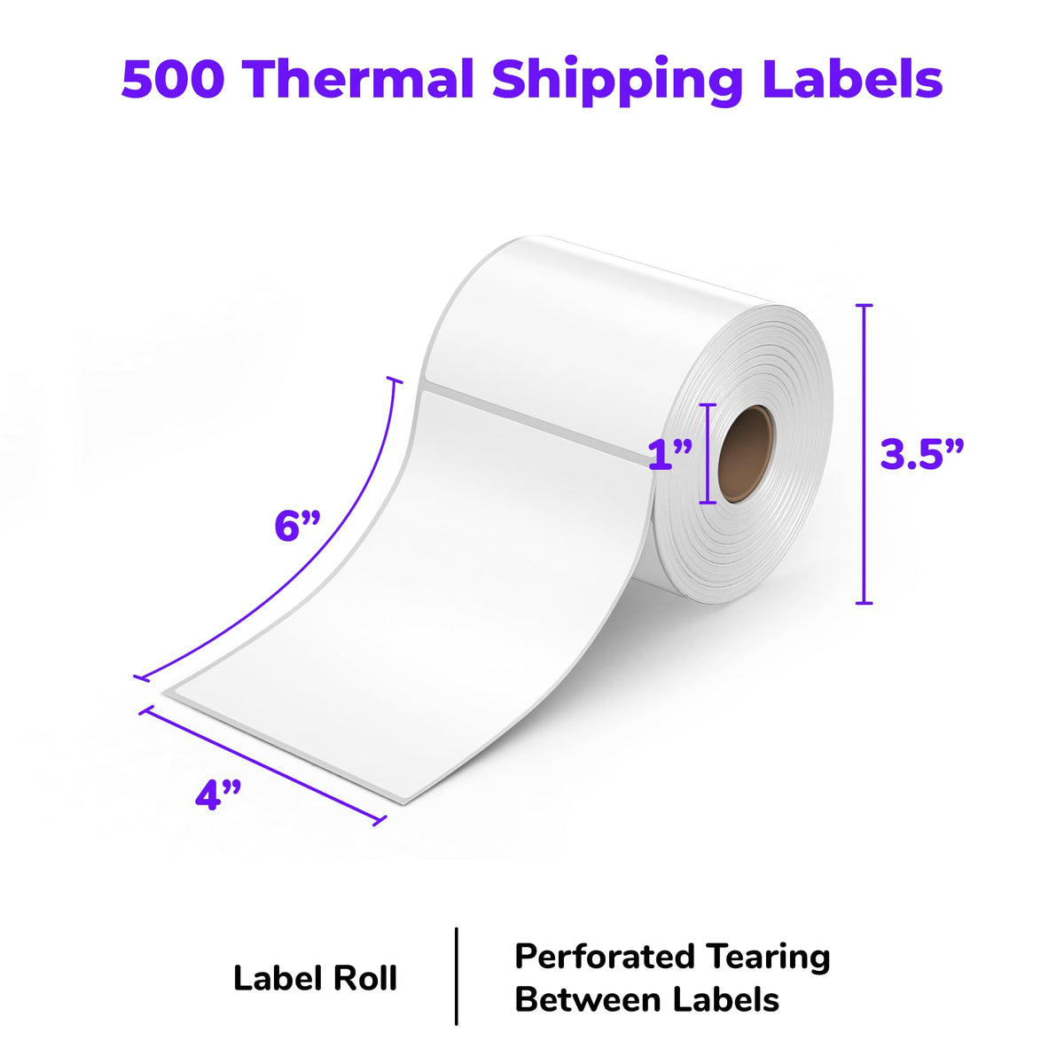 4x6 Direct Thermal Shipping Labels 500 Label Roll V5172