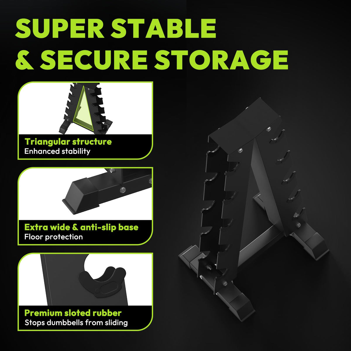 Hex Dumbbell Set with Vertical Storage Rack G77827