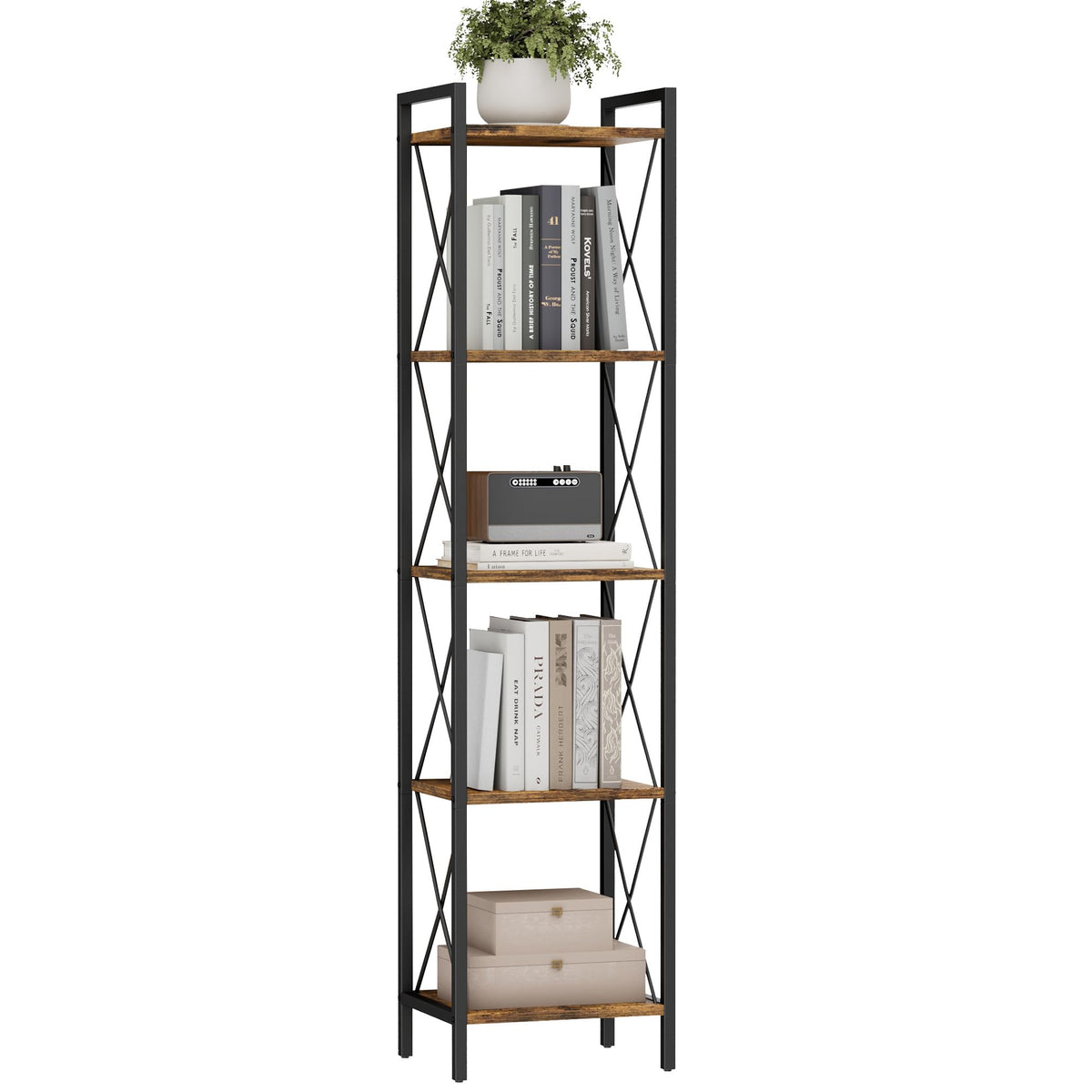 5 Tier Metal Bookshelf N1606